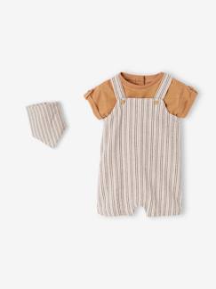 Babymode-Baby-Set: Latz-Shorts, T-Shirt & Halstuch