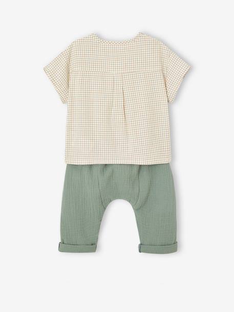 Baby-Set: T-Shirt & Shorts - graugrün - 5