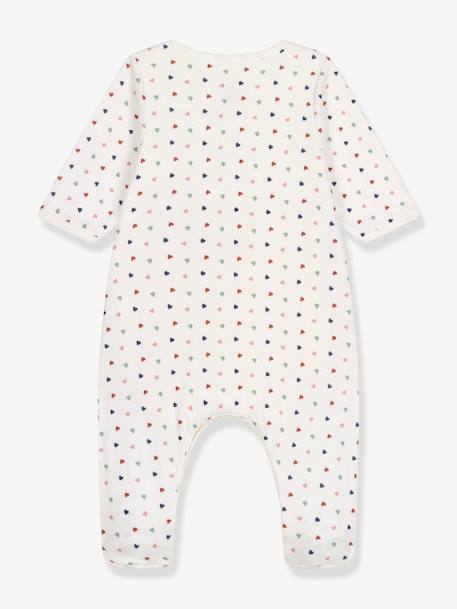 2-in-1-Strampler mit Body PETIT BATEAU, Herzen - weiß bedruckt - 3