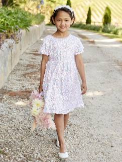 Maedchenkleidung-Festliches Mädchen Kleid mit Pailletten