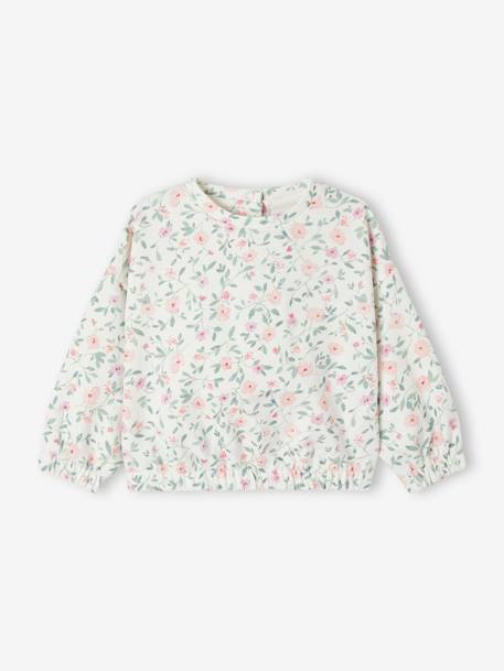 Baby Sweatshirt mit Blumen Oeko-Tex - wollweiß - 1