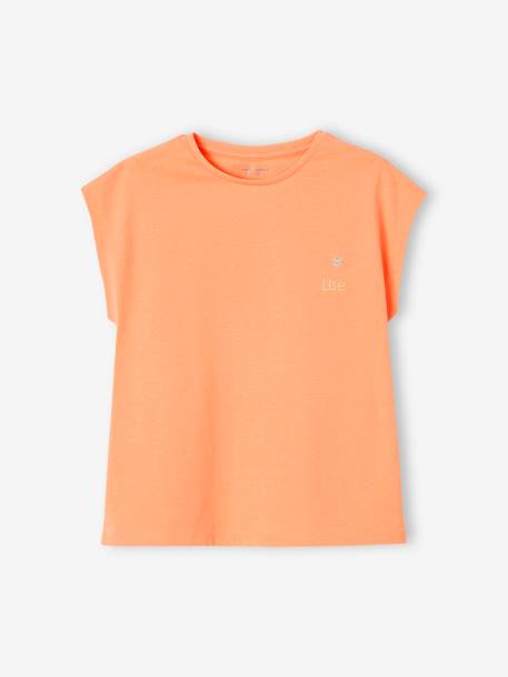 Mädchen T-Shirt BASIC, personalisierbar Oeko-Tex - koralle+mandarine+wollweiß - 7