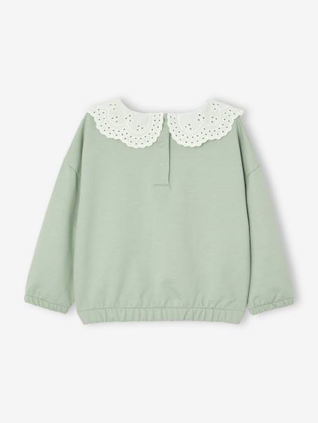 Baby Sweatshirt mit Recycling-Polyester - karamell+salbeigrün - 7