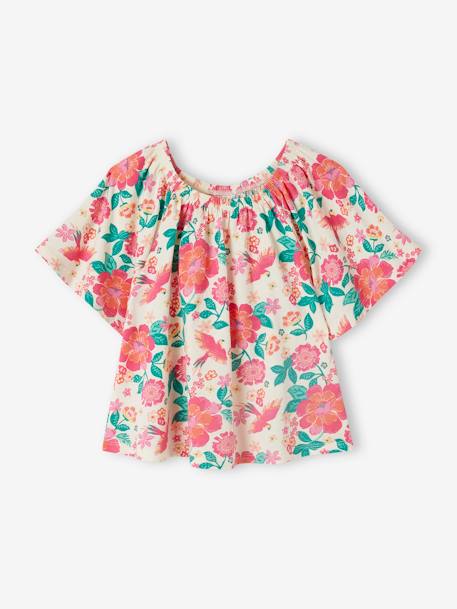 Mädchen Blusenshirt mit Recycling-Polyester - mehrfarbig+wollweiß - 1
