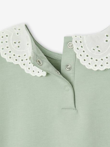 Baby Sweatshirt mit Recycling-Polyester - karamell+salbeigrün - 9