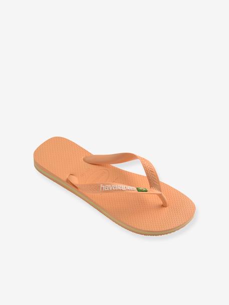 Kinder Zehenpantoletten Brasil Logo HAVAIANAS - gelb+pfirsich - 7