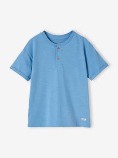 Jungenkleidung-Shirts, Poloshirts & Rollkragenpullover-Shirts-Jungen Henley-Shirt mit Recycling-Baumwolle BASIC, personalisierbar