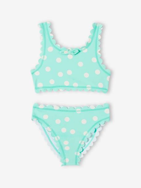 Mädchen Bikini mit Tupfen Oeko-Tex - aqua - 1