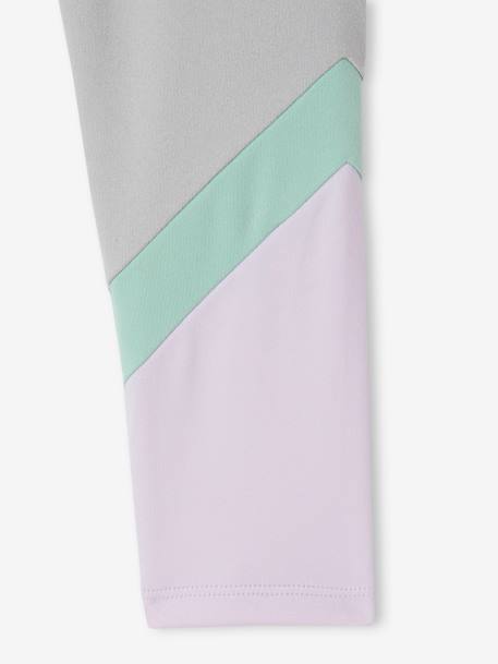 Mädchen Sportleggings - grau meliert+rosa - 3