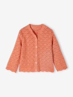 Maedchenkleidung-Pullover, Strickjacken & Sweatshirts-Mädchen Strickjacke mit Ajourmuster Oeko-Tex