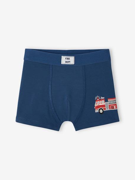 5er-Pack Jungen Boxershorts mit Bio-Baumwolle, Feuerwehr - aquamarine - 4