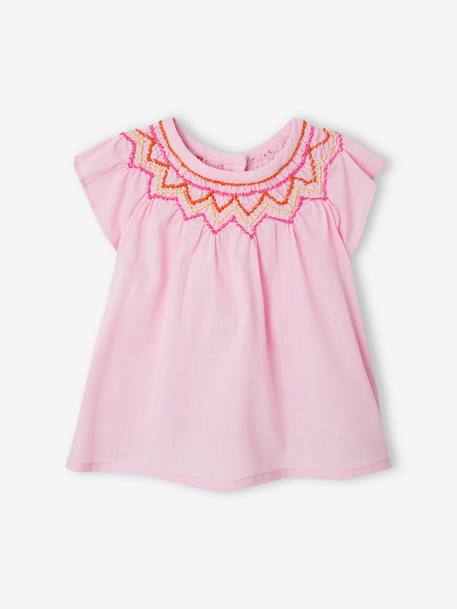 Mädchen Baby-Set: Bluse, Shorts & Haarband - rosa - 4