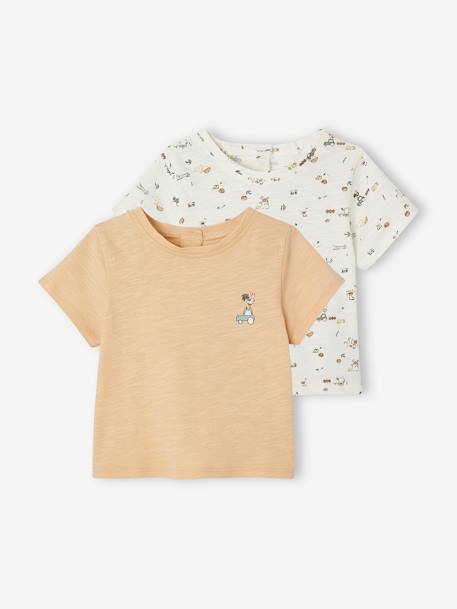 2er-Pack Baby T-Shirts aus Bio-Baumwolle - beige - 1