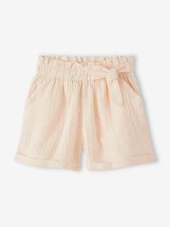 Maedchenkleidung-Shorts & Bermudas-Mädchen Paperbag-Shorts, Musselin