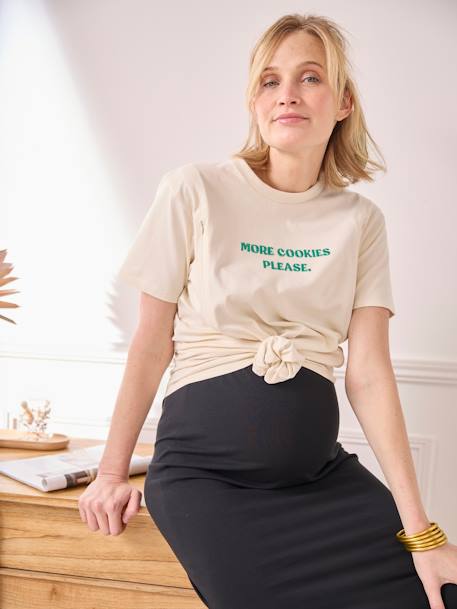 T-Shirt für Schwangerschaft & Stillzeit Bio-Baumwolle - wollweiß - 4