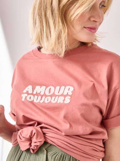 Umstands-T-Shirt mit Schriftzug Bio-Baumwolle - mintgrün+terrakotta farbe - 8