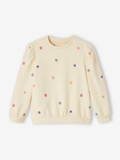 -Mädchen Sweatshirt mit Blumenstickerei
