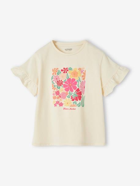 Mädchen T-Shirt mit Volantärmeln Oeko-Tex - wollweiß - 1