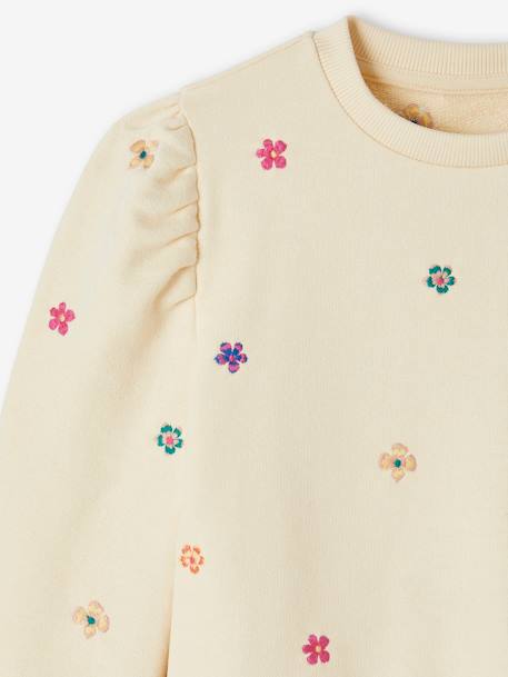 Mädchen Sweatshirt mit Blumenstickerei - wollweiß - 3