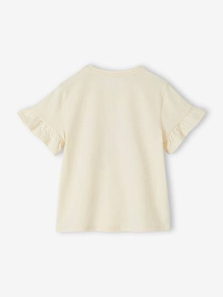 Mädchen T-Shirt mit Volantärmeln Oeko-Tex - wollweiß - 2