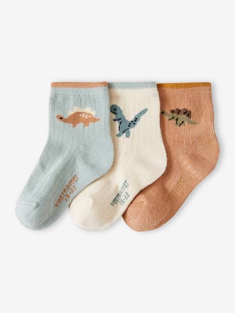3er-Pack Jungen Baby Socken mit Dinos Oeko-Tex - aqua - 1