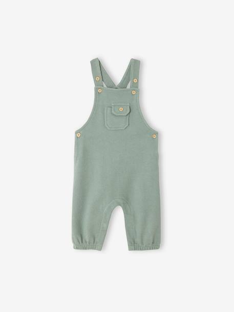 Baby Latzhose aus Sweatware Oeko-Tex - graugrün - 1