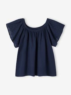 Maedchenkleidung-Shirts & Rollkragenpullover-Mädchen T-Shirt mit Lochstickerei Oeko-Tex