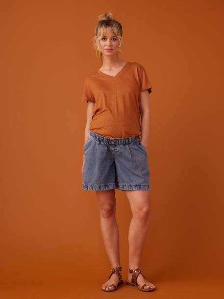 Umstands-Jeansshorts ENVIE DE FRAISE - blue stone+gebleicht - 1