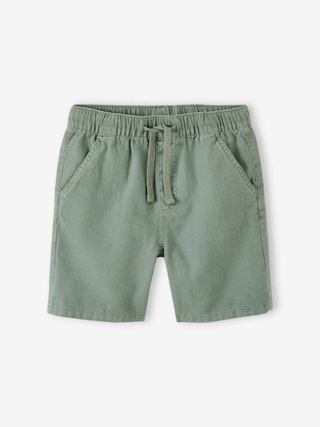 Jungen Shorts, Leinen-Mix - aqua+blau gestreift - 1