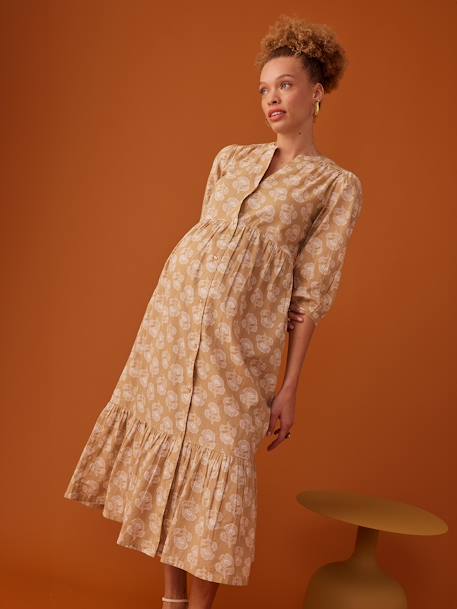 Langes Boho-Kleid für Schwangerschaft & Stillzeit ENVIE DE FRAISE - gelb - 6