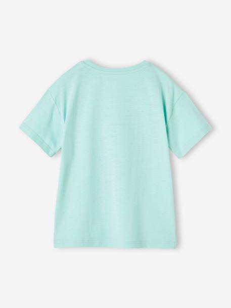 Jungen T-Shirt mit Recycling-Baumwolle - azurblau+türkis+weiß - 6