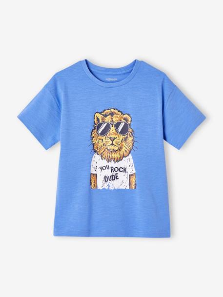 Jungen T-Shirt mit Recycling-Baumwolle - azurblau+türkis+weiß - 2