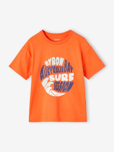 Jungen T-Shirt mit Urlaubsmotiv - mandarine+tinte+türkis - 1