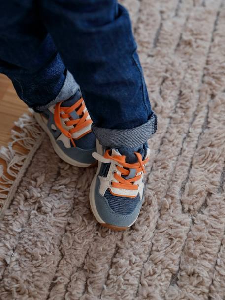 Baby Sneakers mit Reißverschluss - jeansblau+wollweiß - 7