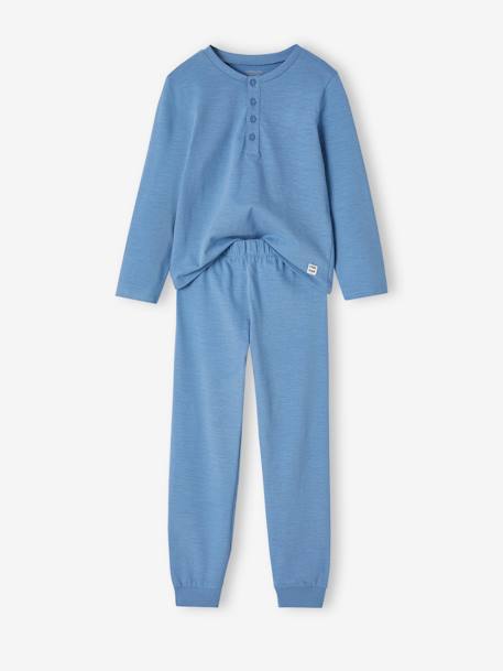 Jungen Schlafanzug aus Slub-Jersey Oeko-Tex - jeansblau - 1