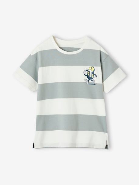 Jungen Sport-Shirt mit Streifen Oeko-Tex - aqua - 1