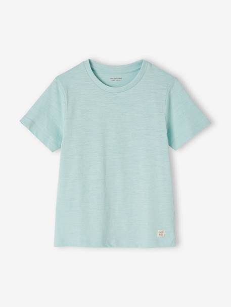 Jungen T-Shirt BASIC, personalisierbar Oeko-Tex - blaugrau+bordeaux+graugrün+mandarine+marine+türkis+wollweiß - 38