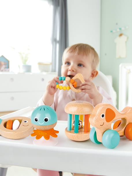 Mitwachsendes Baby Spielzeug-Set HAPE - natur/türkis/orange - 2