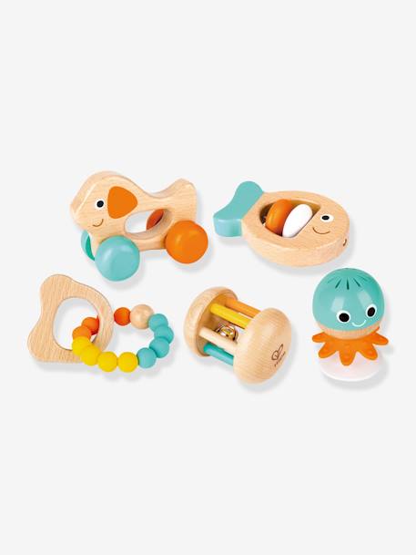Mitwachsendes Baby Spielzeug-Set HAPE - natur/türkis/orange - 1