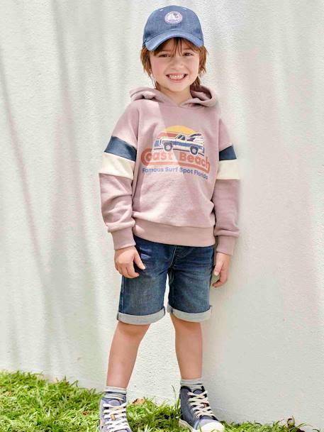 Jungen Kapuzensweatshirt mit Colorblock-Ärmeln Oeko-Tex - malve+ocker - 5