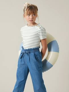 Maedchenkleidung-Weite Mädchen Sommer-Jeans CYRILLUS