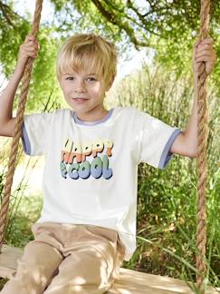 Jungenkleidung-Shirts, Poloshirts & Rollkragenpullover-Jungen T-Shirt „Happy & cool“ Oeko-Tex