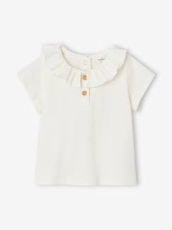 Babymode-Mädchen Baby T-Shirt mit Zierkragen Oeko-Tex