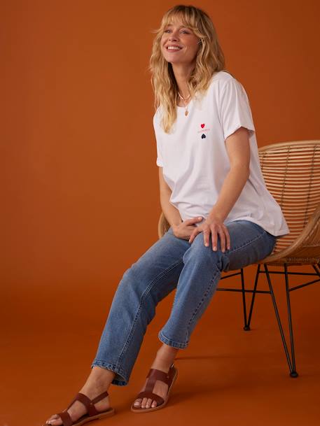 T-Shirt für die Schwangerschaft ENVIE DE FRAISE mit Bio-Baumwolle - weiß - 3