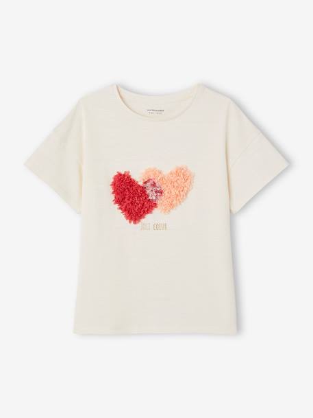 Mädchen T-Shirt mit Rüschenmotiv - aprikose+himmelblau+mandelgrün+marine gestreift+tinte+wollweiß - 17