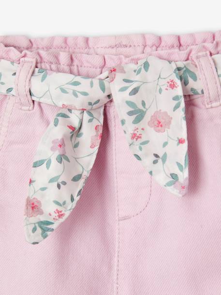 Mädchen Baby Paperbag-Shorts mit Gürtel - lila - 4
