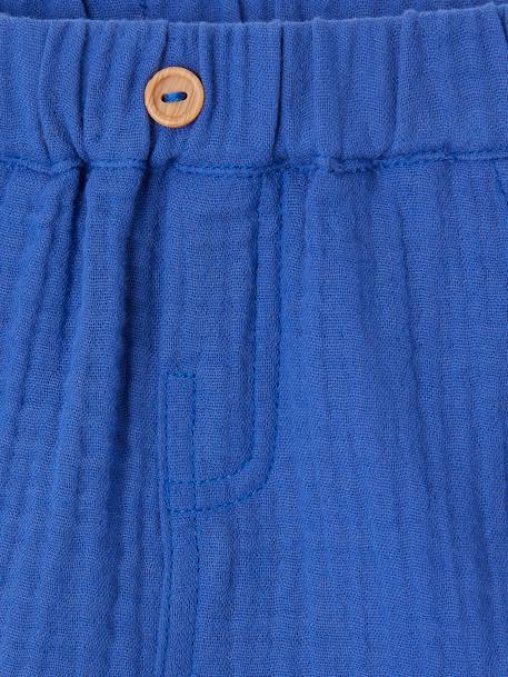 Baby Musselin-Shorts - blau+königsblau+wollweiß - 6