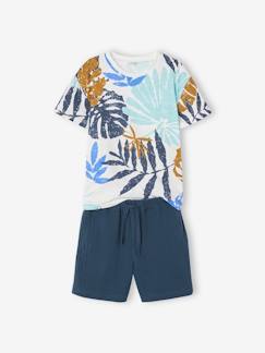 Jungenkleidung-Sets-Baby-Set: T-Shirt & Musselin-Shorts