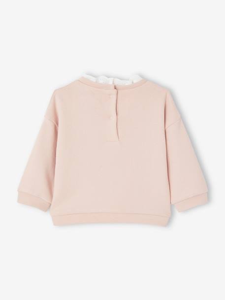 Mädchen Baby Sweatshirt mit Kragen - pudrig rosa - 2