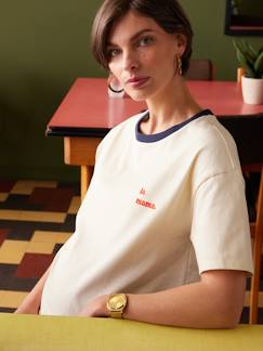 Besticktes T-Shirt für Schwangerschaft ENVIE DE FRAISE, Bio-Baumwolle -  - [numero-image]